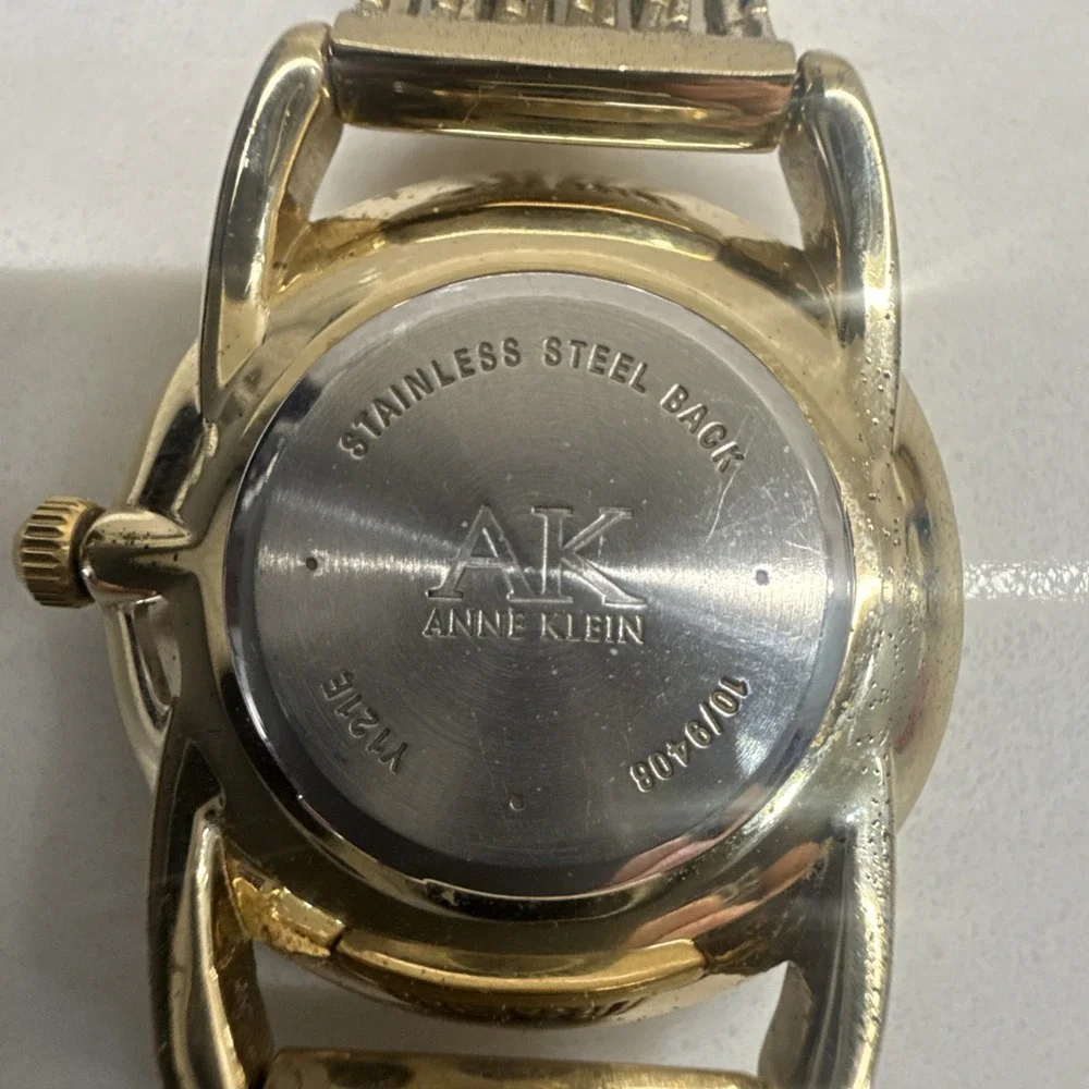 Anne Klein Ladies Watch Multi Strand Band Bracelet Diamond Gold Tone New Battery